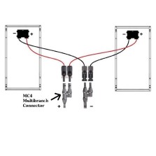 Juego de Conectores MC panel solar PV 2N1 Flex con cable